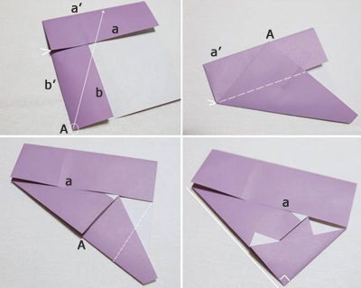 Cách làm nắp hộp quà hình tam giác tương tự cách gấp thân hộp